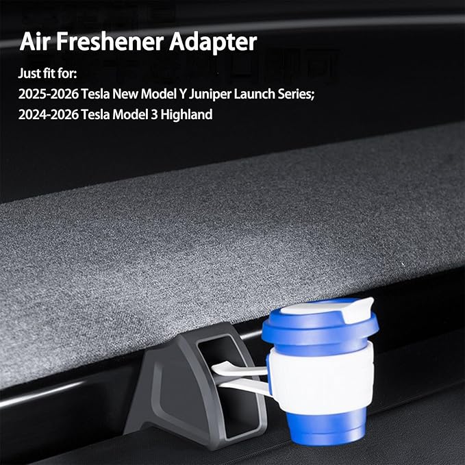 Air Freshener Adapter for 2025 2026 Tesla New Model Y Juniper Launch Series & 2024 2025 Tesla Model 3, Silicone Air Vent clips for Tesla Model Y/3 Car Accessories, without Air Freshener (Black, 2Pcs)