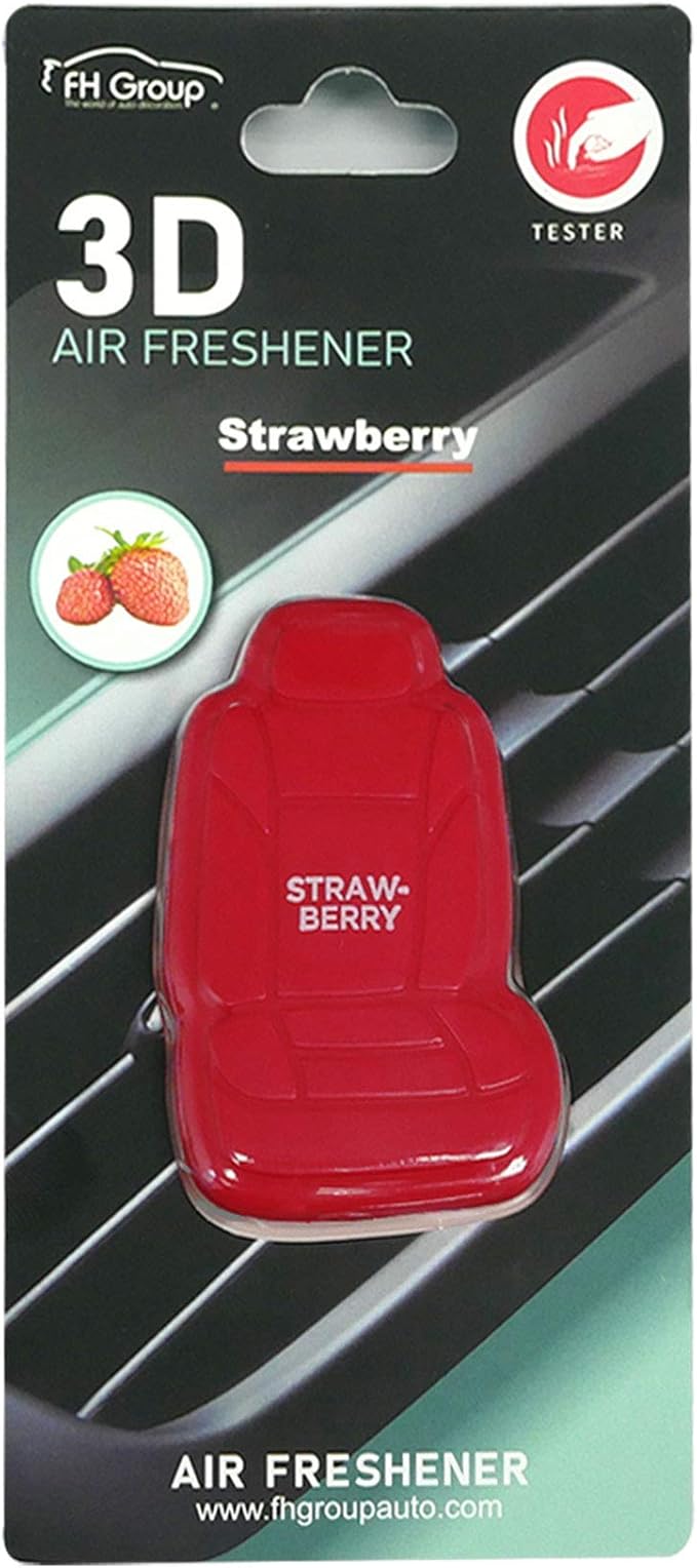 FH Group Air Freshener Vent Clips, Mini Car Seat Covers Design, (Strawberry Scent)-2PK