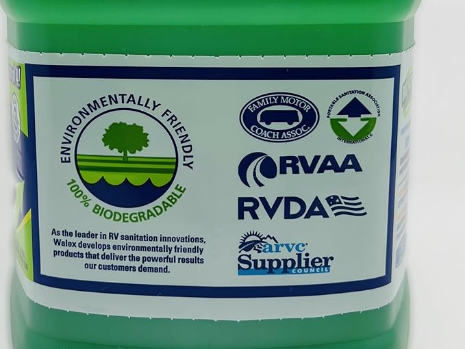Walex Bio-Active Holding Tank Treatment - Enzyme-Based Deodorizer with Commercial-Grade Digestive Power, Liquefies Waste & Tissue, Cleans Sensors, Prevents Clogs & Odors, Formaldehyde Free, 168 oz