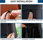 5PCS Car Privacy Curtains, Auto Window Shades Kit with 2 Front&Rear Side Window Shades, 98% Light Blocking Divider Curtain, Privacy Window Cover, Baby Shade for Sleeping, Car Camping Essentials