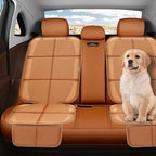 Meolsaek Car Seat Protector for Child Car Seat, Durable 600D Fabric Waterproof Car Seat Cover with Thick Pad Non-Slip Backing，No Imprints (Tan-2 pcs)