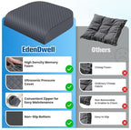 Seat Cushion for Office Chair, Memory Foam Chair Cushions, Car Seat Cushion for Long Sitting, Desk Chair Cushion for Pressure Relief, Non-Slip Bottom, Washable Cover, Large, Grey