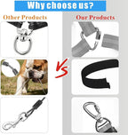 Idepet Dog Seat Belt for Car, 2 Pcs Stainless Steel Chew Proof Dog Seatbelt 3 in 1 Harness for Safety Heavy Duty Pet Seat Belt for Medium & Large Dogs (Black+Black)