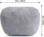 2PCS Car Pillow for Car Neck Pillow for Driving Seat Neck Support Soft Cushion Back Support Head-Rests for Vehicle Sleeping with Elastic Adjustment Strap (Grey, Head)