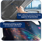 GENANY Colorful Butterfly Windshield Sun Shade for Car SUV Truck (55x30 inches),Sun Shade Windshield, Shades for Windows, Protector Blocks UV, Car Decor