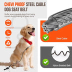 Dog Seat Belt for Car,Chew Proof Dog Car Seat Belt,Dog Seatbelt Harness with Elastic Bungee Buffer,Supports All Cars,Car Harness for Dogs Safety Seat Belt,Heavy Duty Car Seatbelt for Large Dogs Chewer
