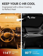 Proadsy 2026 Upgrade Front Windshield Sun Shade Foldable Sunshade Protector Custom Fit 2018-2022 CH-R C-HR CHR, XLE Premium CUV Winter Accessories