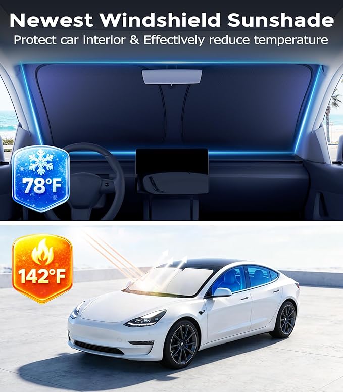 DMJN Windshield Sun Shade for Toyota Corolla (2020-2026), Car Sunshade for Front Windshield [100% Efficient Block UV & Scorching Sun] UPF50+ Heat Block - Protect Interior & Keep Cooler