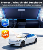 DMJN Windshield Sun Shade for GMC Sierra 1500 2500 3500 (2014-2026), Car Sunshade for Front Windshield [100% Efficient Block UV & Scorching Sun] UPF50+ Heat Block - Protect Interior & Keep Cooler