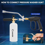Saker Foam Cannon, 1/4 Inch Quick Connect, Power Washer Foam Cannon with 5 Pressure Washer Nozzles