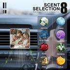 Personalized Car Air Vent Clip, Custom Photo Car Air Freshener Vent Clip with 8 Scents, Decorative Car Accessories Interior, Unique Gift for Couples, Friends & Family (Square)