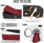 Large Dog Car Seat Under 100 lbs, Washable Dog Car Bed for 2 Medium Dogs, Detachable Pet Booster Seat with Storage Pocket and Seat Belt for Back Seat