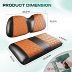 DRIVE UP Club Car Precedent Diamond Seat Covers, Brown Diamond Cross Club Car Leather Front Seat Cover, Golf Cart Seat Covers with Black Stitching Front, Waterproof and Wipe Clean