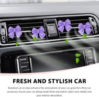 6 PCS Bow Car Air Freshener, Cute Bow Automotive Scent Air Fresheners Vent Clips, Coquette Vehicle Outlet Perfume Diffusers Interior Aesthetic Decorations for Women Girls (Purple)