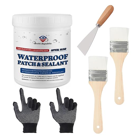 Upgraded Invisible Waterproof Agent Clear as Crystal, Transparent Waterproof Paint for Both Interior and Exterior Use on Rooftops, Bathrooms, and Walls for Leak Prevention and Tight Seal. (35OZ)