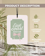 Pink Coquette Bow Cherry Disco Ball Cologne Car Air Freshener 4 Pcs, Boho Floral Beach Hanging Air Freshener for Cars Bathroom Dorm Books Decor, Pink Girly Accessories Gifts for Women Girls