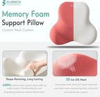 FLORICH Car Lumbar Support Pillow and Neck Headrest Pillow for Office Chair, Ergonomic Memory Foam, Relieves Neck, Back Pain, Pressure-Relieving Back Support for Car, Office Chair & Wheelchair – Red