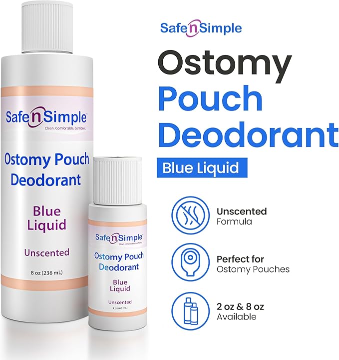 Safe n' Simple Ostomy Pouch Deodorant - Safe Deodorant - Colostomy Bag Odor Eliminator - Colostomy Deodorizer Supplies - 2 Fluid Ounce Drops
