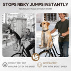 2Pack Dog Seat Belt for Bike Basket,Retractable Pupper Leash for Bike Basket,Canine Bikes Basket Leash,Elastic Pet Seat Belt for Dogs,Seatbelt Leashs for Dogs (Black)