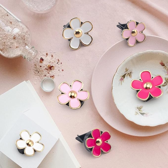 Daisy Cute Car Decoration Flower Vent Clip - Air Conditioning Outlet Clip - Colorful Car Accessory Set, SCENTED-Mixed