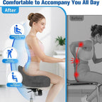 Seat Cushion, Chair Cushions for Office Chairs/Desk Seats/Wheelchair - Hip&Sciatica&Tailbone Pain Relief Memory Foam Office Chair Cushion for Long Sitting Office Workers (Grey, X-Large)
