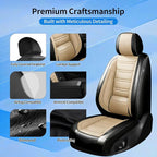 Fit CRV Car Seat Covers for Select Honda CR-V 2011-2026 - Premium Full Coverage Leather, Airbag Compatible, Waterproof & All Weather Seat Protector, Airbag Compatible, Full Set, Black+Beige