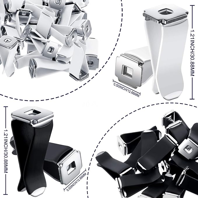 40 Pieces Square Head Car Air Vent Clips 12.66 mm Auto Air Conditioner Outlet Clips Air Freshener Clips for Car Air Vent Decoration (White, Black)