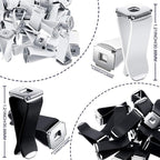40 Pieces Square Head Car Air Vent Clips 12.66 mm Auto Air Conditioner Outlet Clips Air Freshener Clips for Car Air Vent Decoration (White, Black)