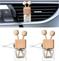 2PCS Car Diffuser Air Freshener Bottle, Refillable Empty Glass Perfume Bottles with Vent Clip, Universal Essential Oil Diffuser for Most Vehicles, Interior Car Accessories (2PCS)