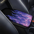 Dreaweet Purple Flame Car Armrest Cover Universal Car Accessories Center Console Pad Scratch-Resistant Universal Arm Rest Cover for SUV Truck Sedan