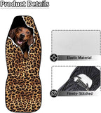BIGCARJOB Leopard Print Car Seat Cover Full Set Universal Car Interior Accessories Set Car Front Seat Covers Auto Interior Seat Protector Saddle Blanket for Women