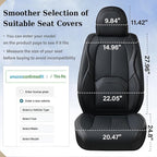 Coverado Automotive Seat Covers, Leather Seat Covers Front Seat, Luxury Car Seat Covers with Lumbar Support, Front Driver Seat Covers, Car Seat Protector Waterproof Universal Fit Most Cars(Black)