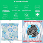 15Pack Natural Activated Bamboo Charcoal Home or Car Odor Absorber Air Purifying Bag; Car Air Freshener; Shoe Odor Eliminator; 20g/Pack Air Freshener for Home,Cars,Closet,Basement,Pets