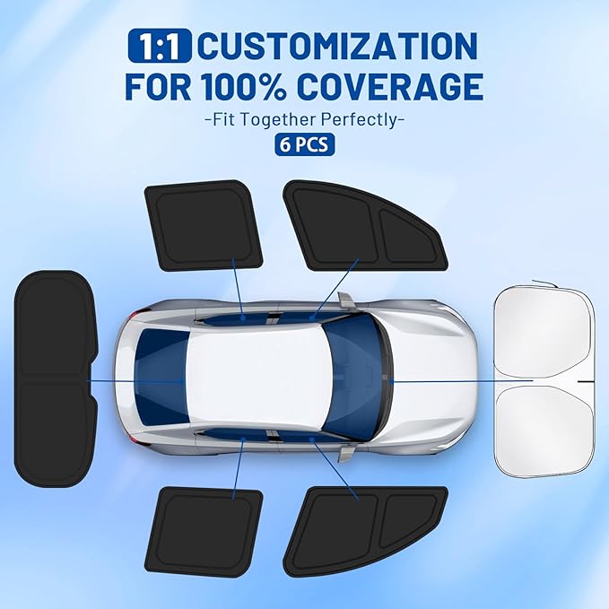 Car Window Shades Intended for Hyundai Elantra 2017-2020, Privacy Window Covers 6PCS for Side, Rear & Windshield, Car Shield Sunshade for Privacy Protection, Heat Blocking, Camping and Parking