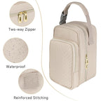 Breastmilk Cooler Travel Bag with Ice Pack,Portable Breastmilk Cooler Bag with Buckle Handle,Insulated Breastmilk Storage Bag Cooler,Apricot