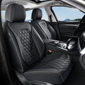 Coverado Front Seat Covers, Waterproof Nappa Leather Anti-Scratch Protectors, Universal Fit for Sedans, SUVs, Pickups, Car Accessories, Waterproof Seat Covers-Black
