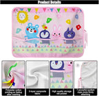 Car Window Shade for Baby, Blackout Car Window Curtain with Storage Pockets & 7 Suction Cups, Cartoon Pattern Cars Side Window Sun Shade Cover for Sun/Heat/UV Rays Protection (Pink-Animals)