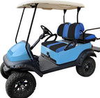 Golf Cart Front with Back Seat Cover Set for Club Car Precedent 4 Passenger Models Bench Seat Covers Kit Breathable Washable Polyester Mesh Cloth Blue