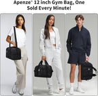 Small Gym Bag Carry On Bag - 12 in Mini Duffle Bag Lightweight for Overnight Travel(Marble Black)