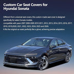 Fit Sonata Car Seat Covers for Hyundai Sonata 2004-2024 2025 2026- Upgraded Premium Waterproof & Breathable Leather, Airbag Compatible, All-Weather Seat Cushion Protector (Full Set, Black+Red)