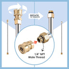 Pressure Washer Extension Wand Upgrade, 9 Pack Power Washer Lance with 6 Nozzle Tips, 30°,90°,120° Curved Rod, 1/4" Quick Connect, 4000 PSI