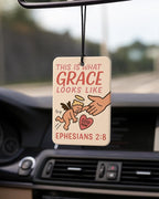 Funny Jesus Christian Car Air Freshener 4 Pcs Coconut Scented, Religious Faith Car Accessories Mirror Decor for Women, I Saw That Jesus Hanging Air Freshener for Cars Closet Drawer Books