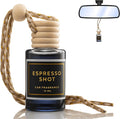 Invigorating Coffee Scented Car Freshener with Luxurious Design - Lasts up to 60 days (Espresso Shot) - A+ Scents Car Hanging Diffuser
