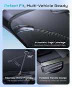 [2025 Upgrade]Coverado Sunshade for Car Windshield, UPF80+ Full-size Trucks/SUVs Windshield Sun Shade Blocks Heat & UV Rays, Thickened Vinyl Coating Keep Cool and Protect Interior, Foldable L 61”x34”