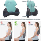 Long Back Lumbar Support Pillow - Fully Entire Back Support - Back Pain Relief and Posture Improved - Memory Foam Back Pillow Cushion for Office Chair, Gaming Chair, Recliner, Car Driving, Blue
