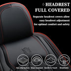 Coverado Seat Covers, Car Seat Cover Front Seats, 2-Pack Luxury Faux Leather Car Seat Covers, Waterproof Car Seat Protector, Black Seat Cover Front Seat Cover Universal Fit for Most Cars, Black&Red
