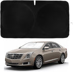 Windshield Sun Shade -Certified 99.87% UVB & 99.02% UVA Car Sun Shade. Award Winning Sunshade - Patented Technology | Compatible for Cadillac XTS (2013-2019) | Car Shades by Kinder Fluff