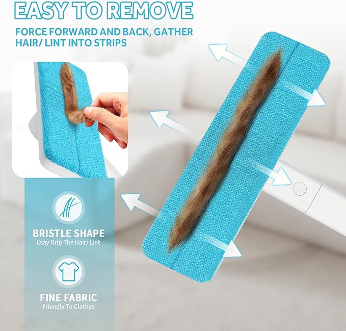 Pet Hair Removal Tool - Pet Hair Remover for Cat & Dog Hair Cleaning, Carpet Rake for Fabric Furniture, Pet Carpet Cleaner Come with Adhesive Hook Convenient to Hang & Store