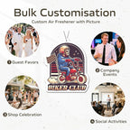 HINFKA 10-1000 Pcs Custom Air Fresheners with Picture – Personalized Double-Sided Car Freshener with Logo or Photo, Bulk Customized Gifts for Business Events and Branding (A01-Logo)