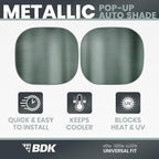 BDK 2PC Charcoal Gray Car Windshield Sun Shade – Sun Visor & Sunshade for Car Windshield – UV Rays Interior Protection - Easy Setup & Keeps Your Vehicle Cool – SUV & Truck Accessories - 31.75 x 28.75